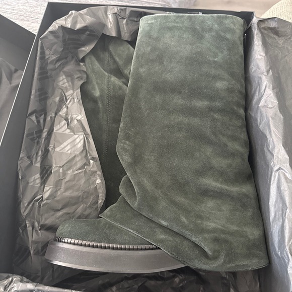 The Attico Robin Green Fade Suede Slouchy Combat Boots 39 new in box - Picture 2 of 13
